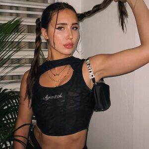 Jyosei Black Lace Crop Top